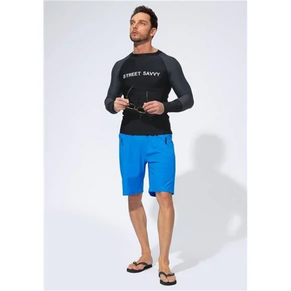 Men's Swim Trunks Quick Dry Board Shorts with Zipper Pockets No